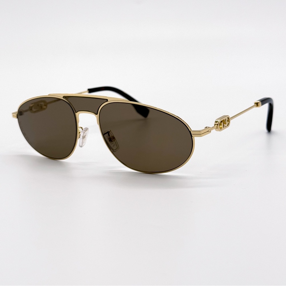 NEW FENDI FE40072U 30E SUNGLASS AVIATOR GOLD METAL UNISEX FENDI EYEWEAR - Picture 3 of 11